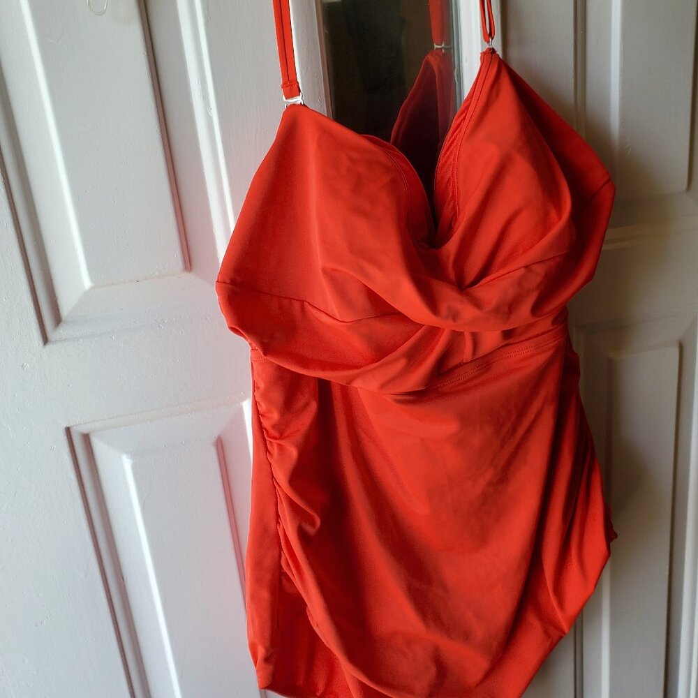 Women's Time and Tru Red Halter Bathing Suit- Size 3X -Used